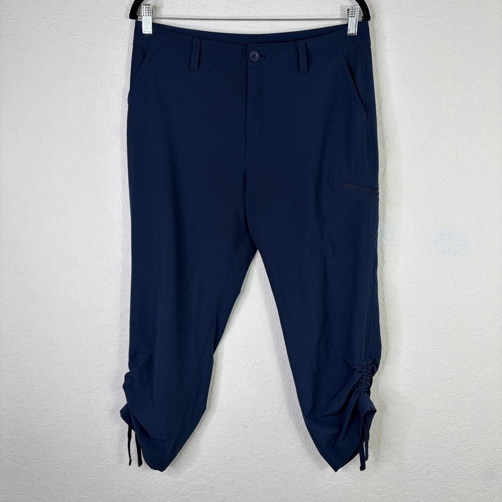 Eddie Bauer Blue Capri Pants Size 8, Zip Closure, Pockets, Outdoor, rip-stop